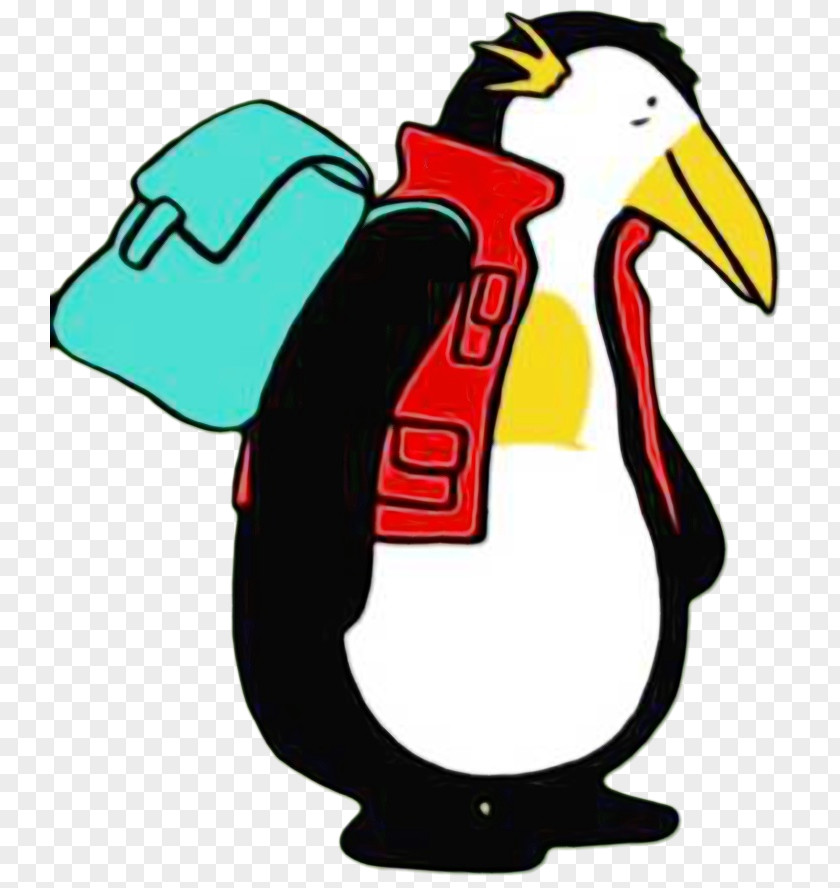 King Penguin Emperor Watercolor Background PNG