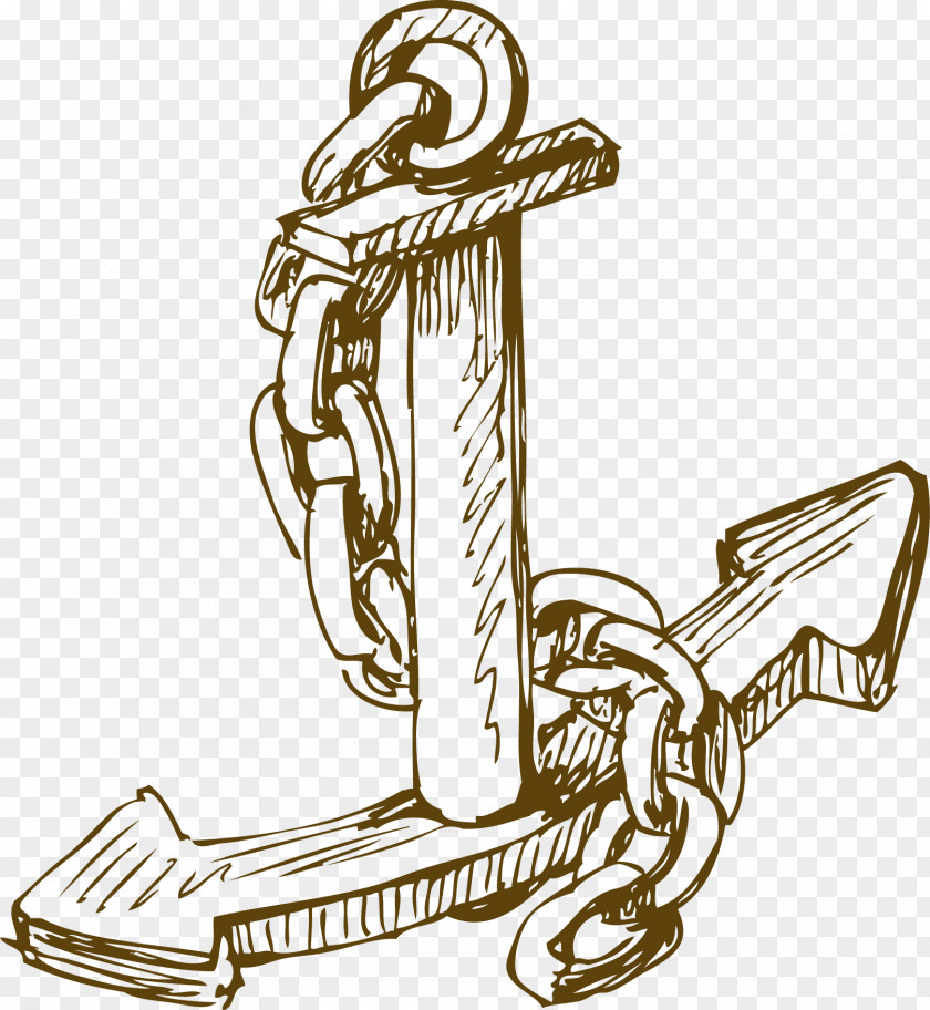 Hand-painted Anchor Drawing Clip Art PNG