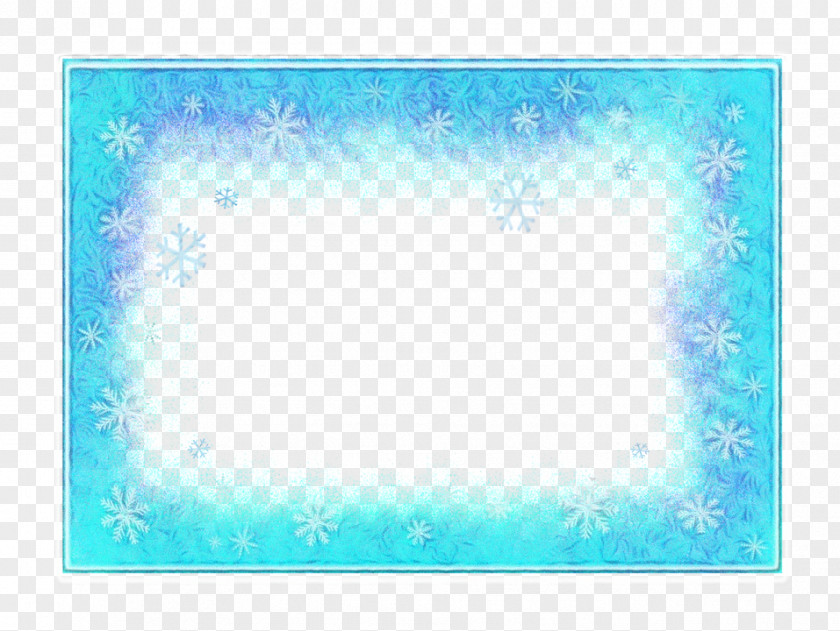 Rectangle Aqua Picture Frame PNG