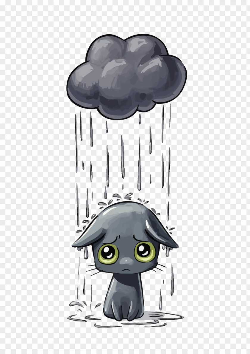 Vector Sad Cat Kitten Drawing Dog Illustration PNG