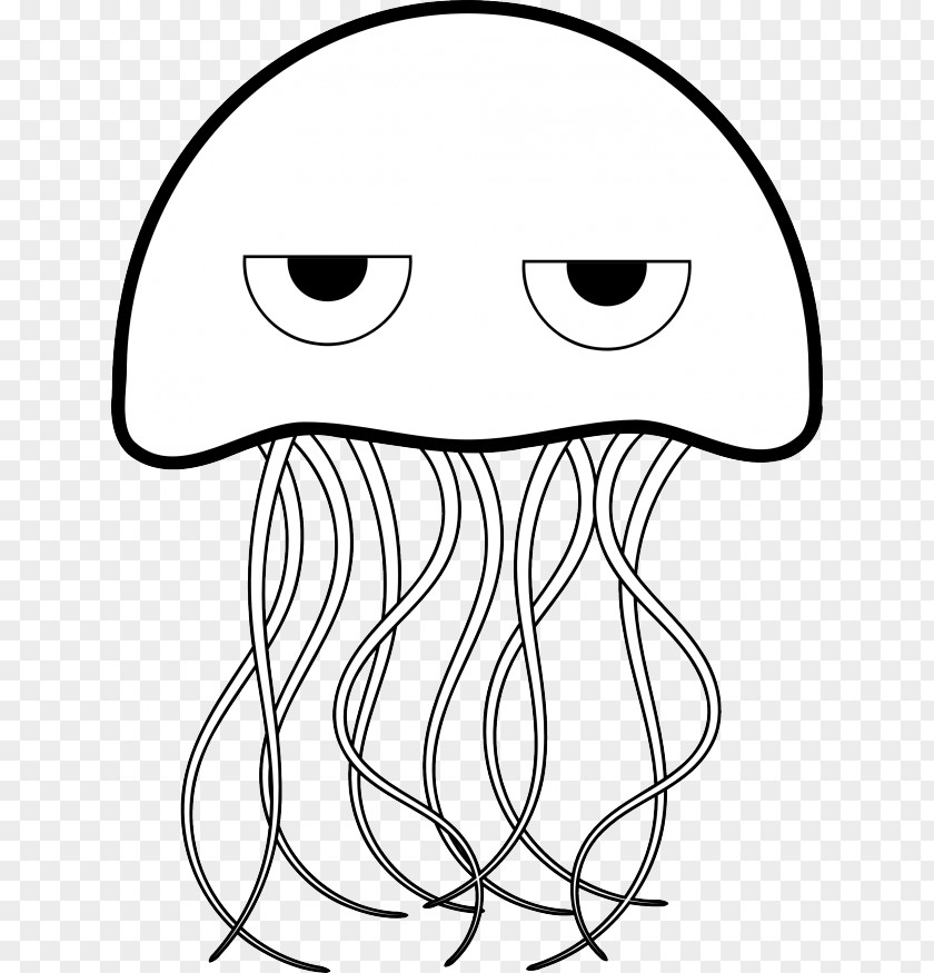 Cartoon Jellyfish Pictures Coloring Book Page Animal PNG