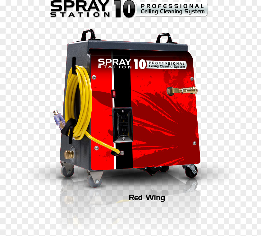 Red Spray Electric Generator Cleaning Agent Machine Ceiling PNG