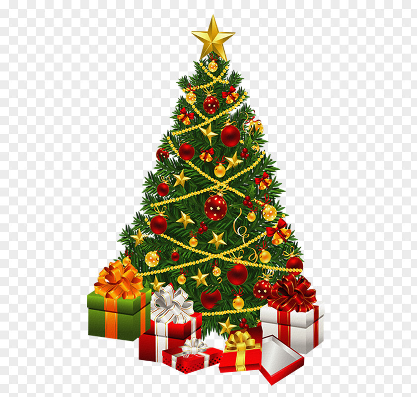 Santa Claus Christmas Tree Gift PNG