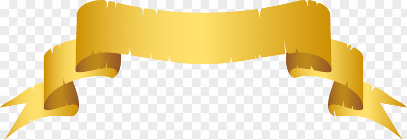 Golden Ribbon Banner Satin Material Web Adobe Illustrator PNG