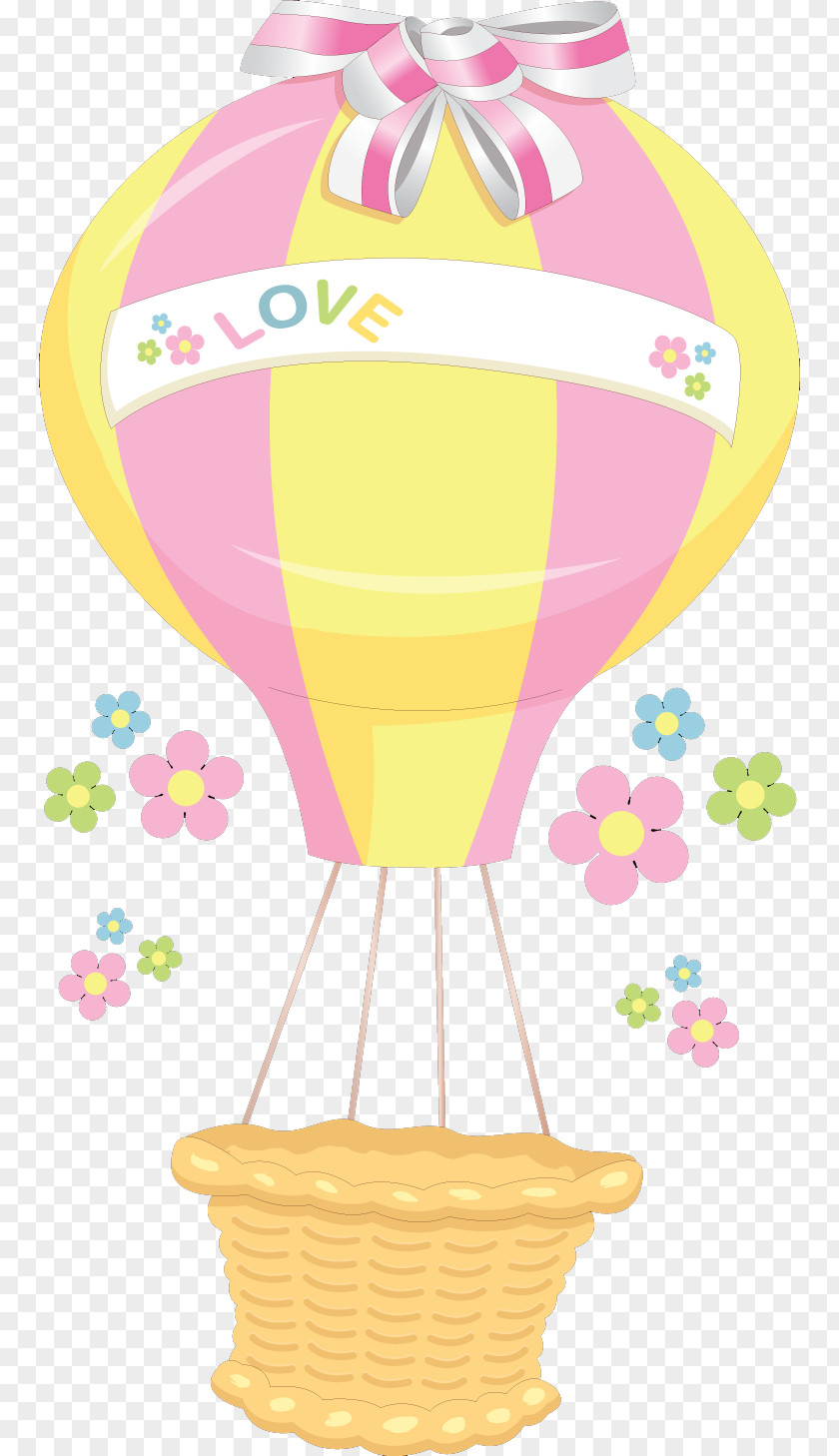 Love Hot Air Balloon Bow Material Free To Pull Clip Art PNG