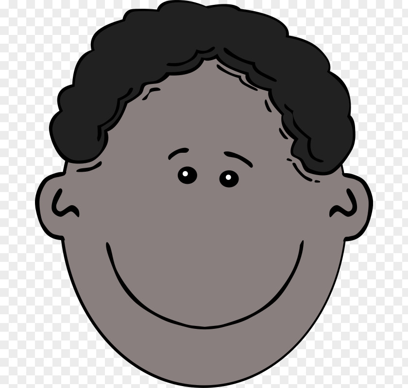 Cartoon Black Boy Smiley Face Clip Art PNG