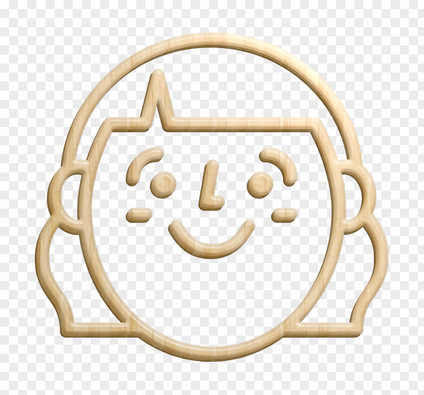 Emoji Icon Woman Happy People Outline PNG