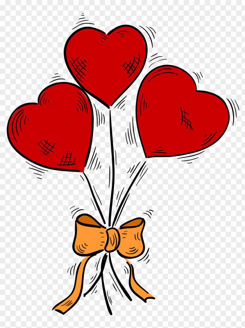 Love Vector Red Balloon Floral Design PNG