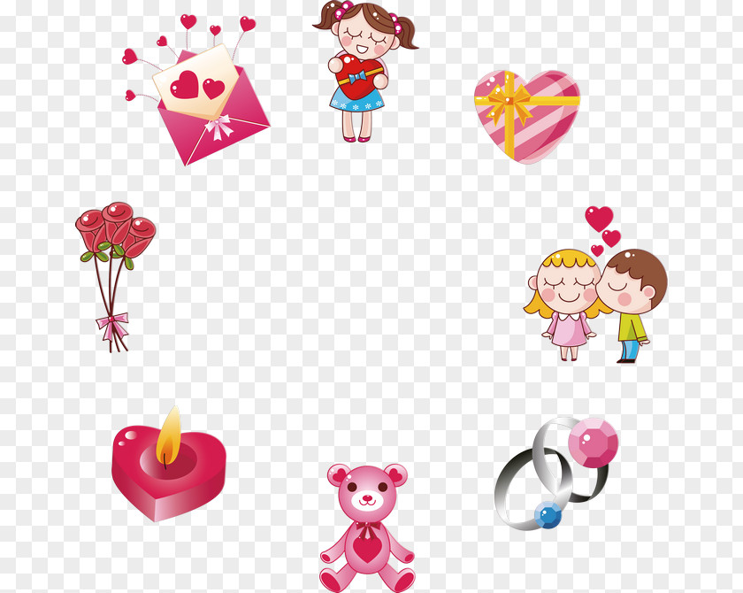 Sticker Animal Figure Valentines Day Cartoon PNG