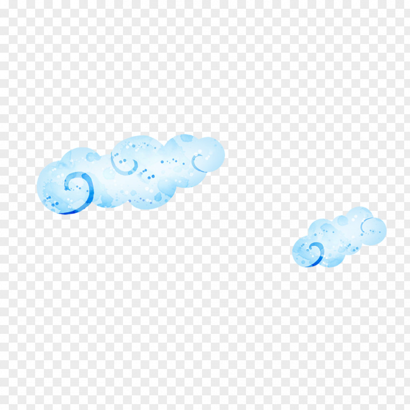 Hand-painted Cartoon Clouds Clip Art PNG