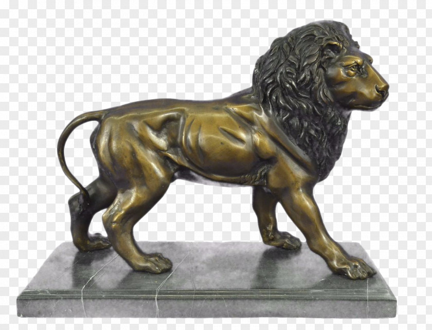 Lion Bronze Sculpture Marble PNG