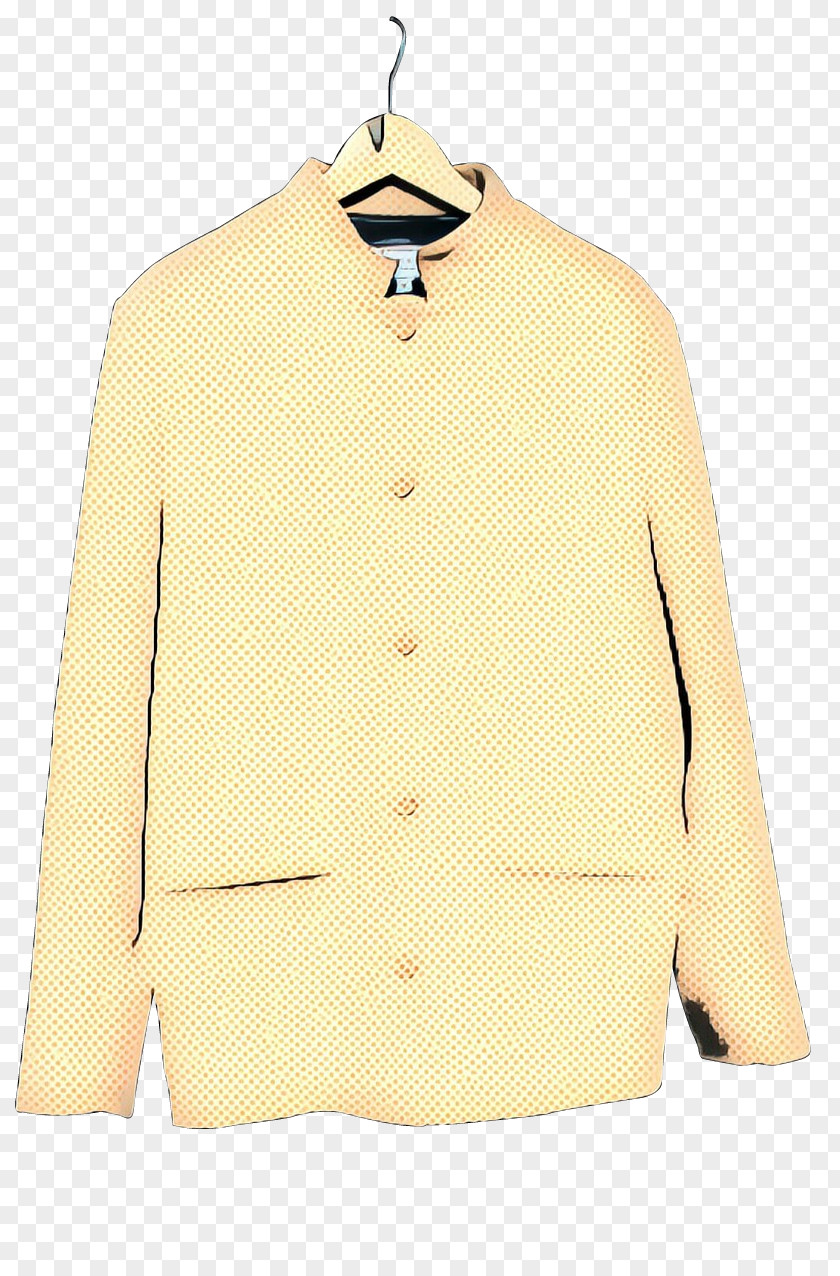Neck Button Clothing Outerwear Yellow Sleeve Collar PNG
