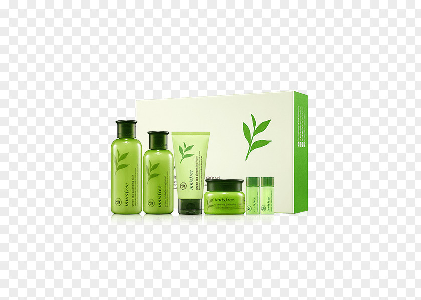 A Set Of Skin Care Green Tea Lotion Innisfree Cosmetics In Korea PNG