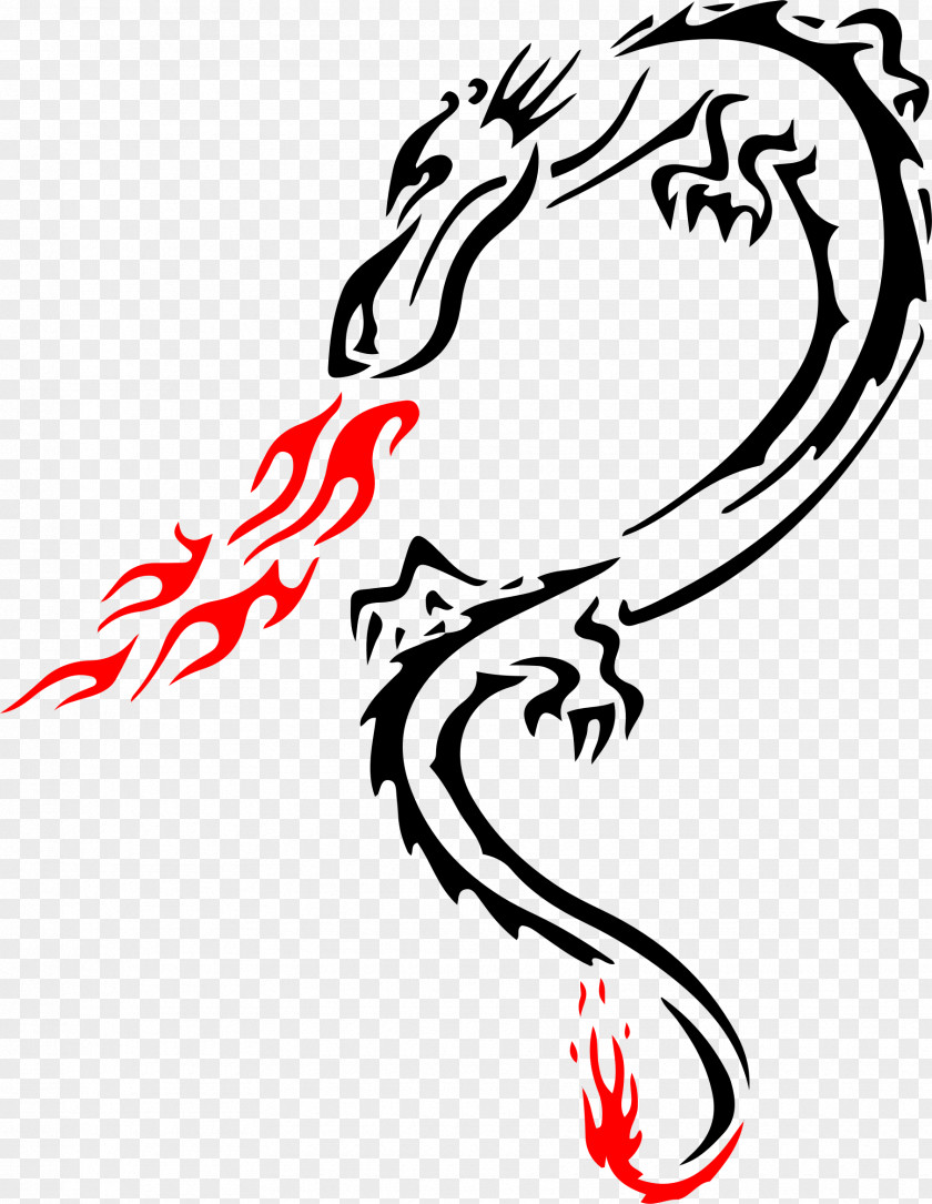 Tattoo Dragon Fire Clip Art PNG