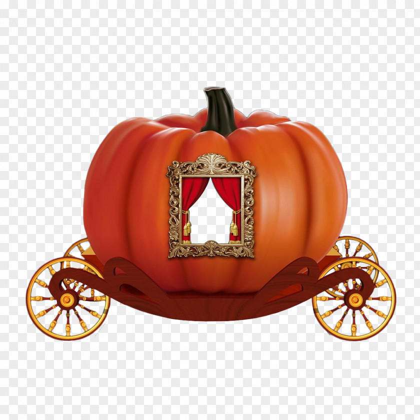 Cartoon Pumpkin Carriage Cinderella Calabaza PNG