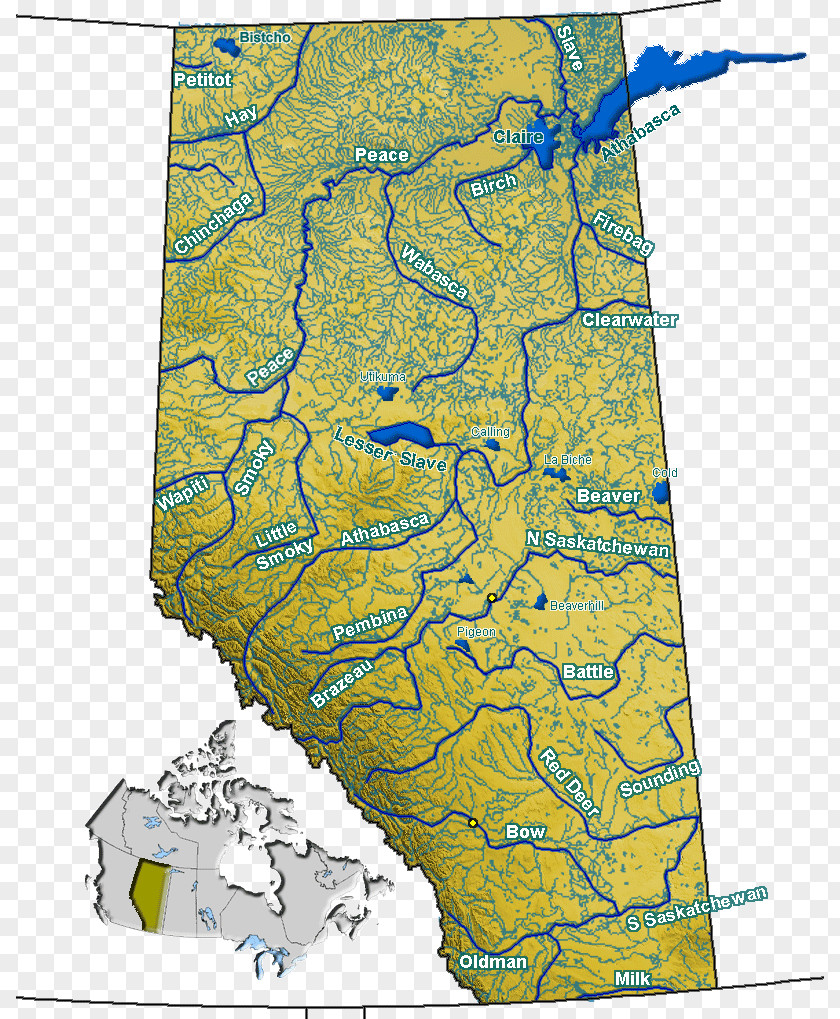 Lake Lesser Slave Athabasca River Pembina Oldman Claire PNG