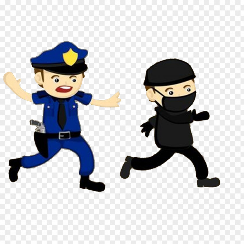 Policeman And Thief Police Officer Crime Illustration PNG