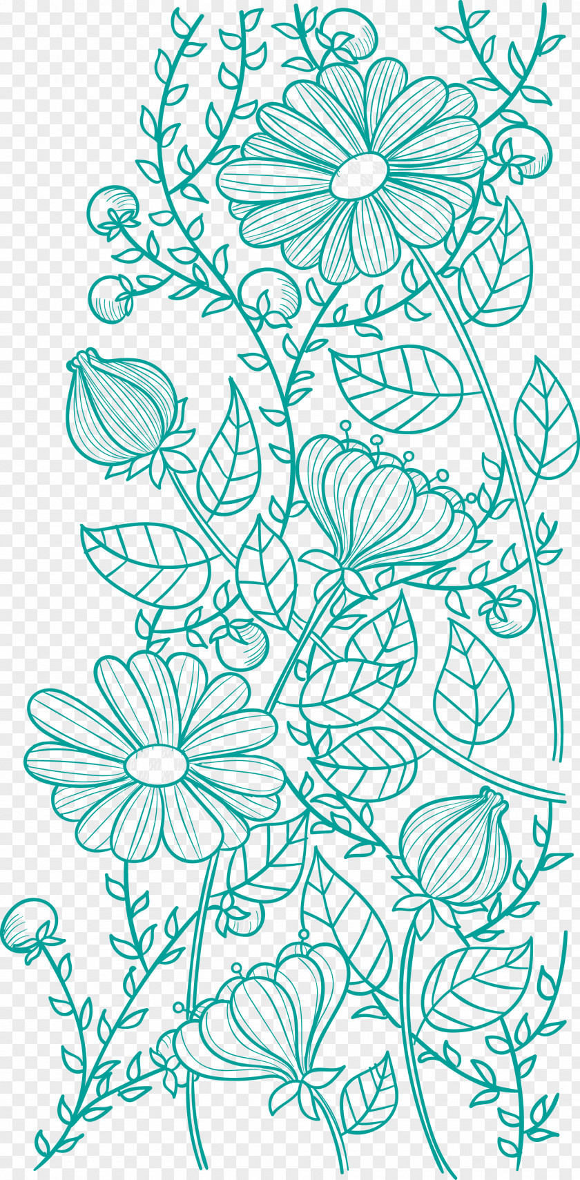 Flower Pattern Vector PNG