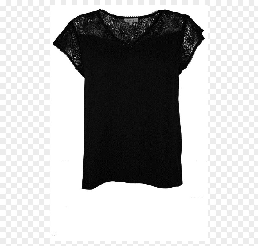 Lovely Lace Little Black Dress T-shirt Shoulder Sleeve Blouse PNG