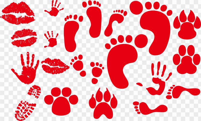 Vector Hand Footprints Pattern Download Adobe Illustrator Clip Art PNG