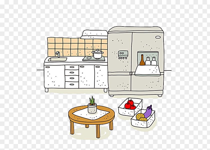 Kitchen Illustration Table Royalty-free Cartoon PNG