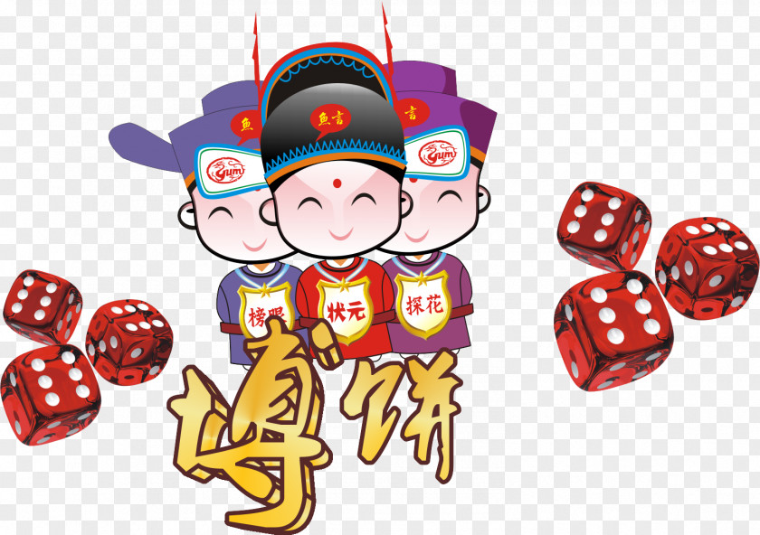 Mid-Autumn Bo Cake Mooncake Festival Dice Game PNG