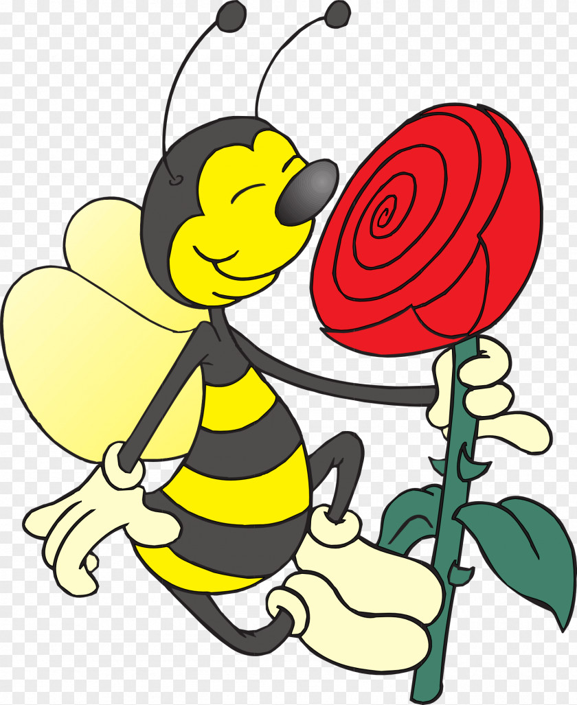 Bee Flower Honey Rose Clip Art PNG