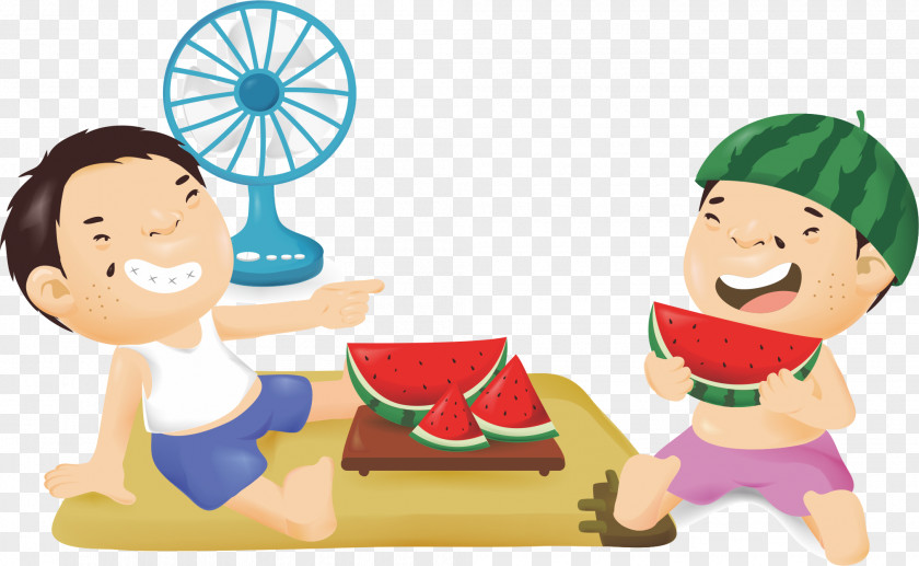 Eat Watermelon Children Eating Illustration PNG