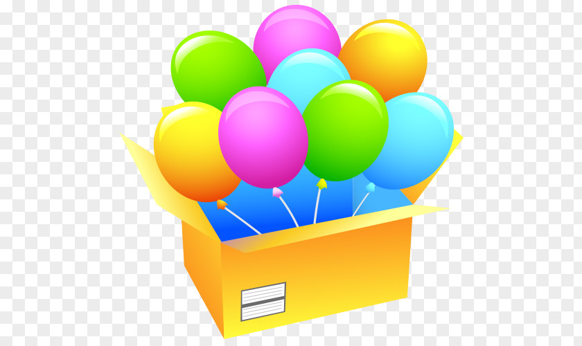 Balloon Box Vector Material Party Birthday Clip Art PNG
