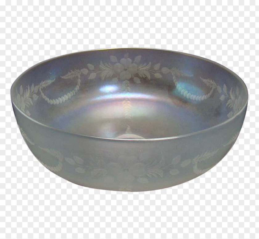 Glass Bowl Uranium Steuben Works Art PNG