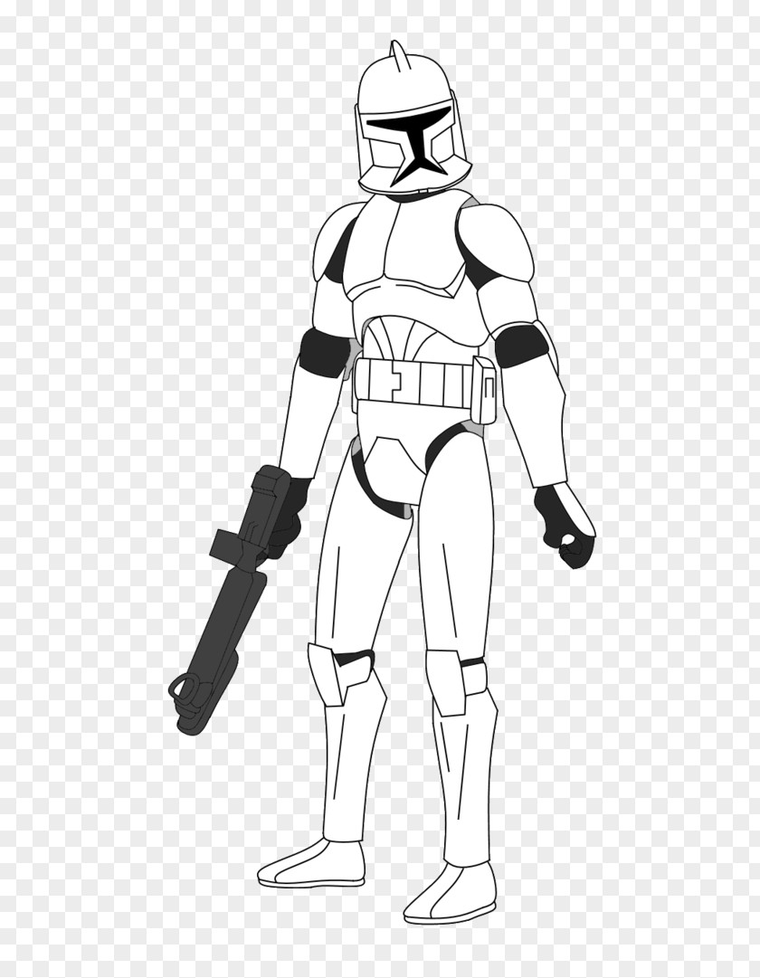 Clone Trooper Thumb Line Art Cloning Sketch PNG