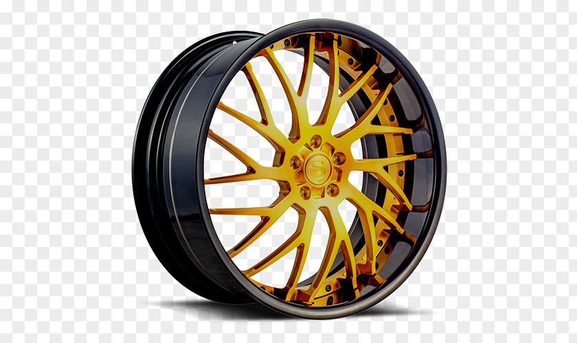 Gold Alloy Wheel Car PNG