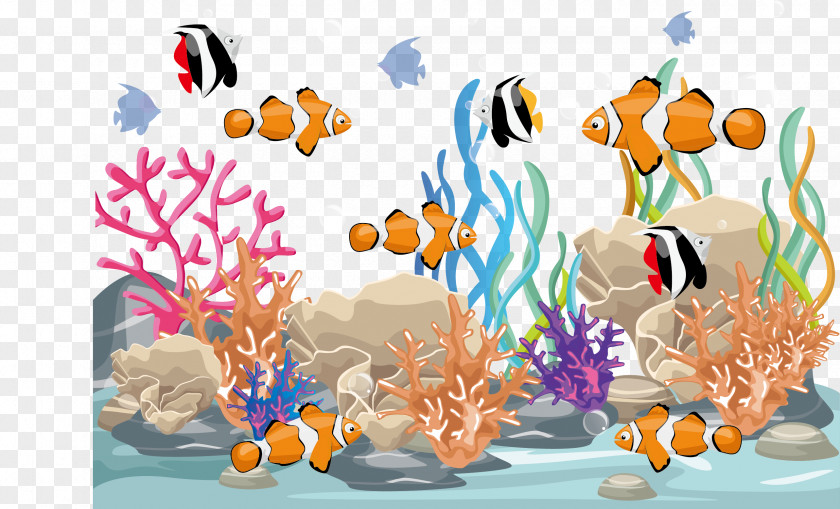 Vector Fish Swimming PNG