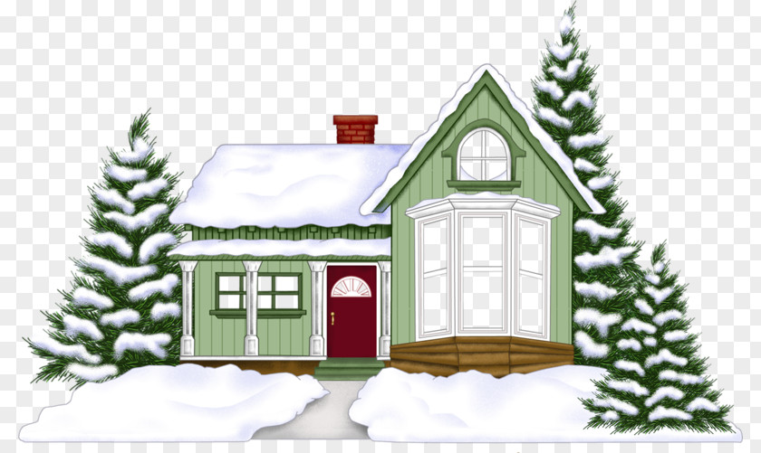 Building Green Christmas Card House Home New Year PNG