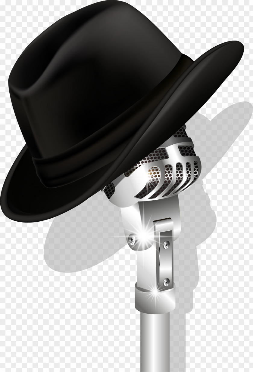 Microphone Shine Concert Cantopop Music PNG Music, The hat is covered on the microphone clipart PNG