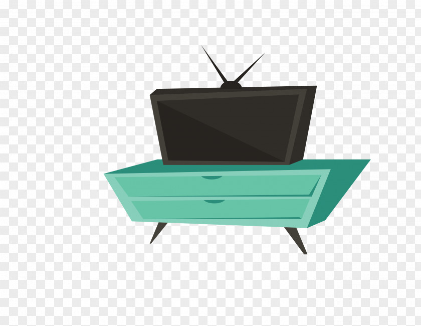 Vector Blue Black Furniture TV Cabinet Television PNG