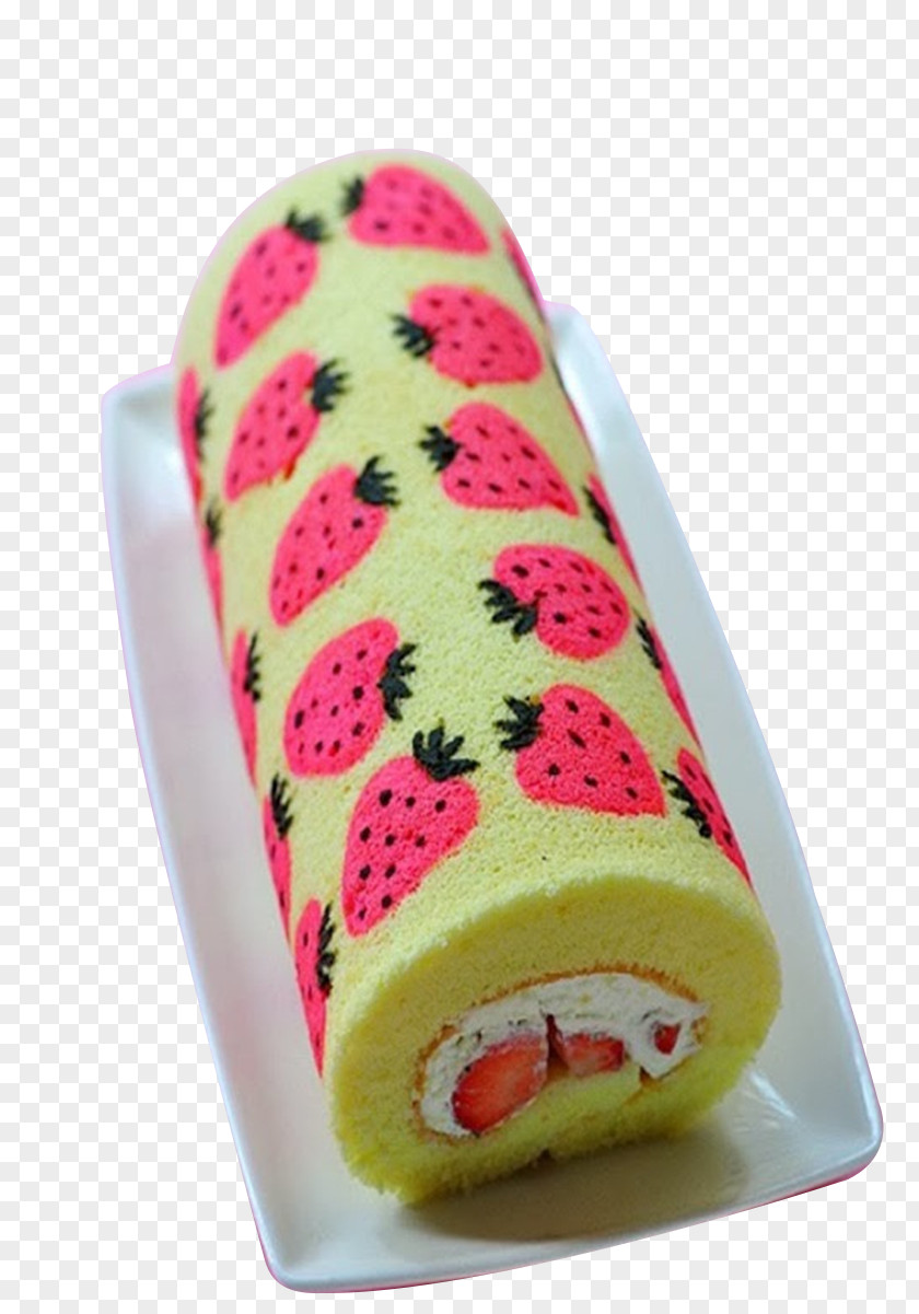 Strawberry Cake Roll Swiss Cream Japanese Cuisine Sponge Fruitcake PNG