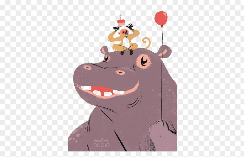 Cartoon Hippo Hippopotamus Illustrator Dribbble Illustration PNG