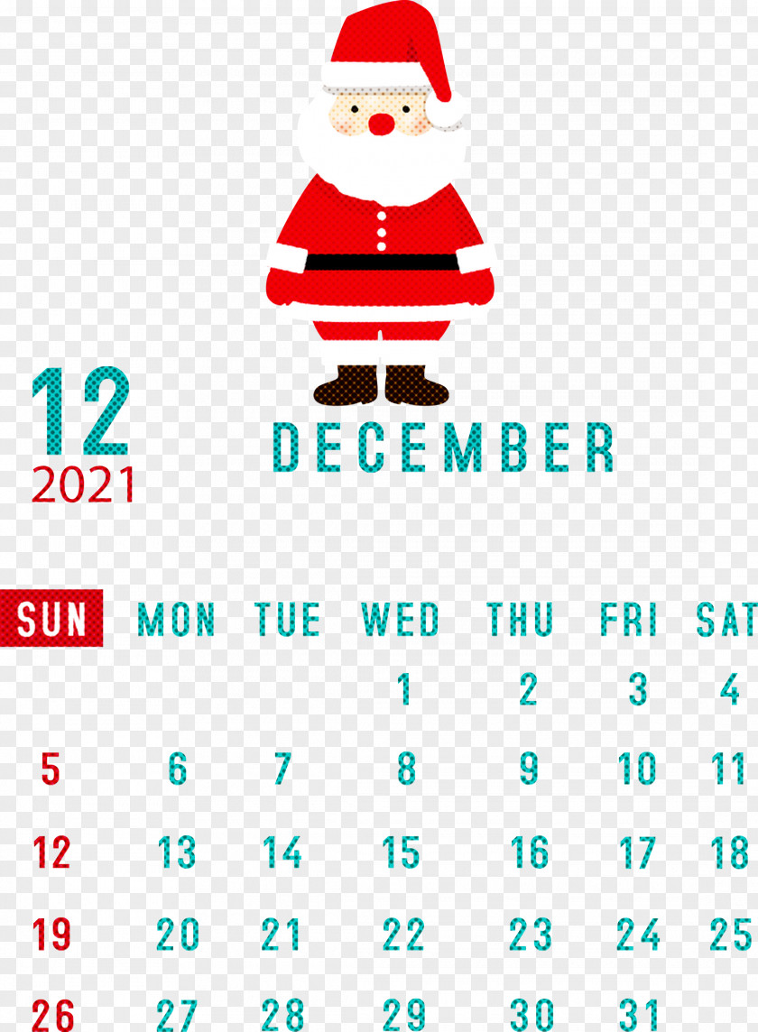 December 2021 Printable Calendar PNG