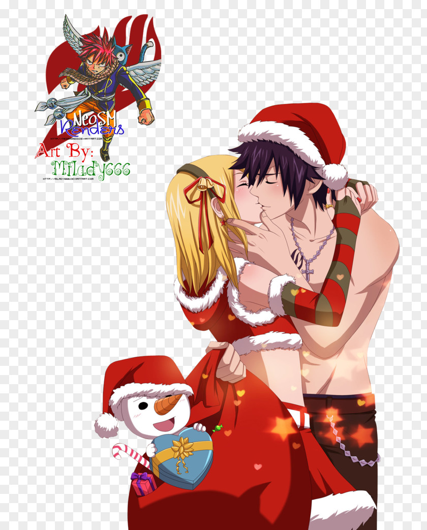 Fairy Tail Gray Fullbuster Natsu Dragneel Christmas Day Image PNG