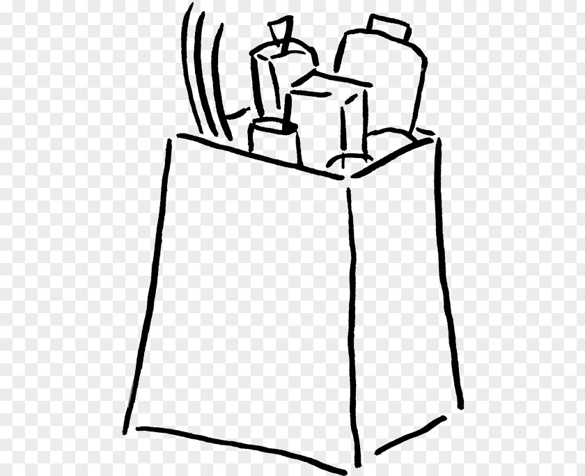 Grocery Bag Clipart Black And White Shopping Bags & Trolleys Store Clip Art PNG