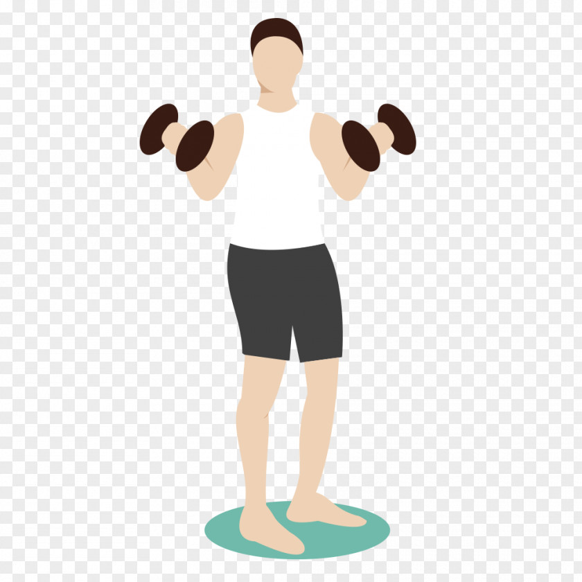 Men's Fitness Dumbbell Vector Material Physical Exercise PNG