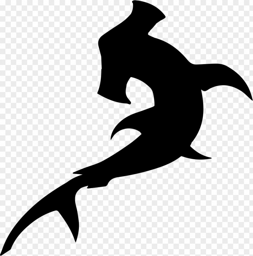 Shark Hammerhead Silhouette Scalloped PNG