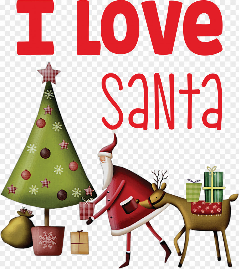 I Love Santa Christmas PNG