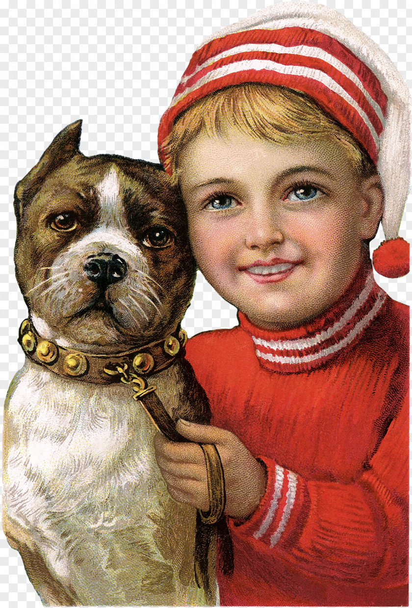 Santa Claus American Pit Bull Terrier Christmas Card PNG