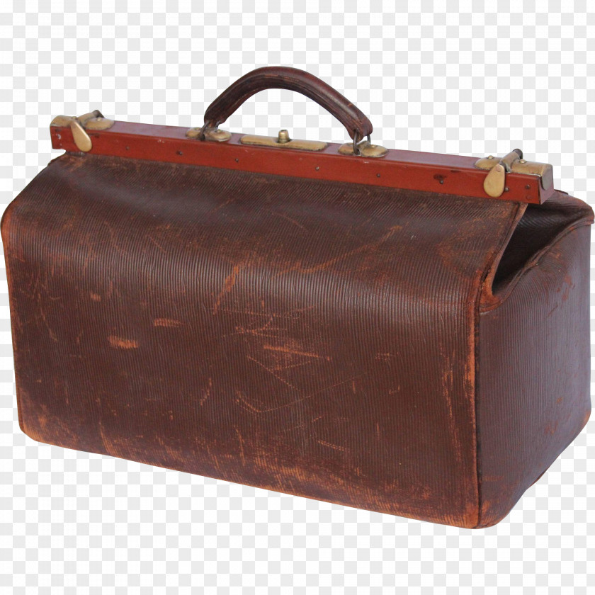 Bag Briefcase Leather Gladstone Antique PNG