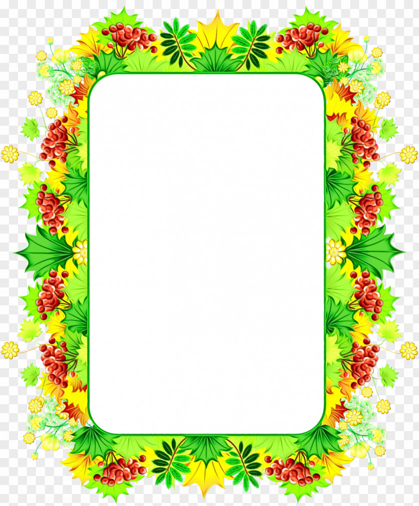 Picture Frame Rectangle Watercolor Floral PNG