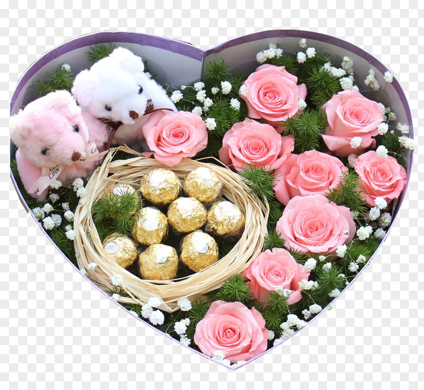 Roses And Chocolates Bear Beach Rose Chocolate Flower Nosegay U9001u82b1 PNG