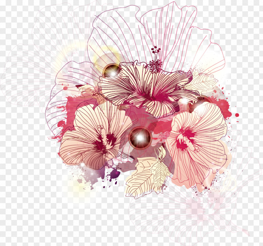 Vector Floral Illustration Flower Drawing PNG