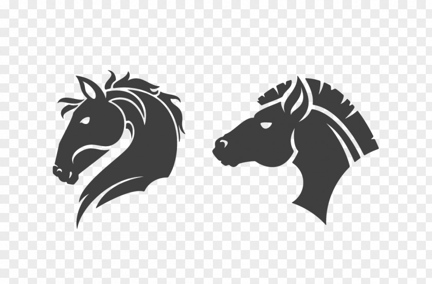 Vector Black Horse Mustang Stallion Logo Clip Art PNG